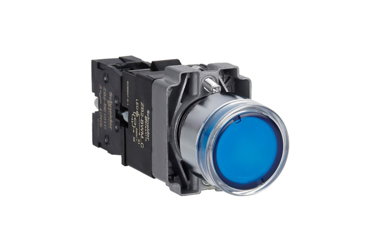 Кнопка з підсвічуванням, Easy Harmony XB2, пружинне повернення, 1NO (XB2BW36M1C)