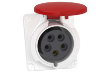 Розетка PRATIKA, кутова, 32A, 3P + N + E, 380-415 B AC, з'єднання гвинтами, панельна (PKF32F435)