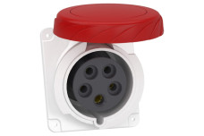 Розетка PRATIKA, кутова, 32A, 3P + N + E, 380-415 B AC, з'єднання гвинтами, панельна (PKF32F735)