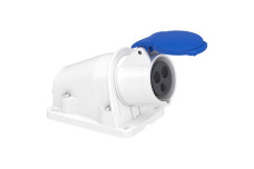 Розетка PRATIKA, кутова, настінна, 16A, 2P + E, 200-250 B AC, з'єднання гвинтами (PKF16W423)