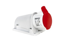 Розетка PratiKa, кутова, настінна, 32A, 2P + E, 380-415 B AC, з'єднання гвинтами (PKF32W433)