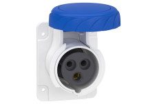 Розетка PRATIKA, пряма, 16A, 2P + E, 200-250 B AC, з'єднання гвинтами, панельна (PKF16G723)