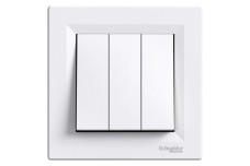 Вимикач трьохклавішний Білий Asfora (EPH2100121)