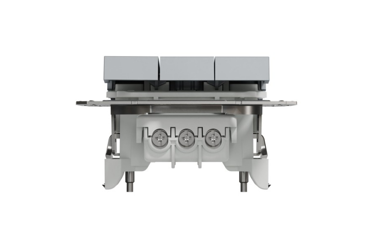 Вимикач трьохклавішний Сталь Asfora (EPH2100162)