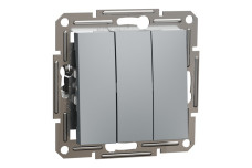 Вимикач трьохклавішний Сталь Asfora (EPH2100162)