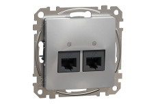 Два роз’єми RJ45 категорія 5E UTP Алюміній Sedna Design (SDD113452)