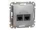 Два роз’єми RJ45 категорія 5E UTP Алюміній Sedna Design (SDD113452)