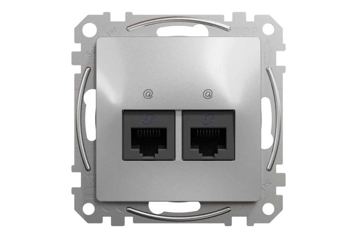 Два роз’єми RJ45 категорія 5E UTP Алюміній Sedna Design (SDD113452)