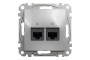 Два роз’єми RJ45 категорія 5E UTP Алюміній Sedna Design (SDD113452)