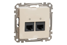 Два роз’єми RJ45 категорія 5E UTP Бежевий Sedna Design (SDD112452)