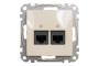 Два роз’єми RJ45 категорія 5E UTP Бежевий Sedna Design (SDD112452)