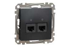 Два роз’єми RJ45 категорія 5E UTP Чорний Sedna Design (SDD114452)