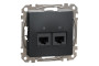 Два роз’єми RJ45 категорія 5E UTP Чорний Sedna Design (SDD114452)
