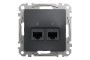 Два роз’єми RJ45 категорія 5E UTP Чорний Sedna Design (SDD114452)