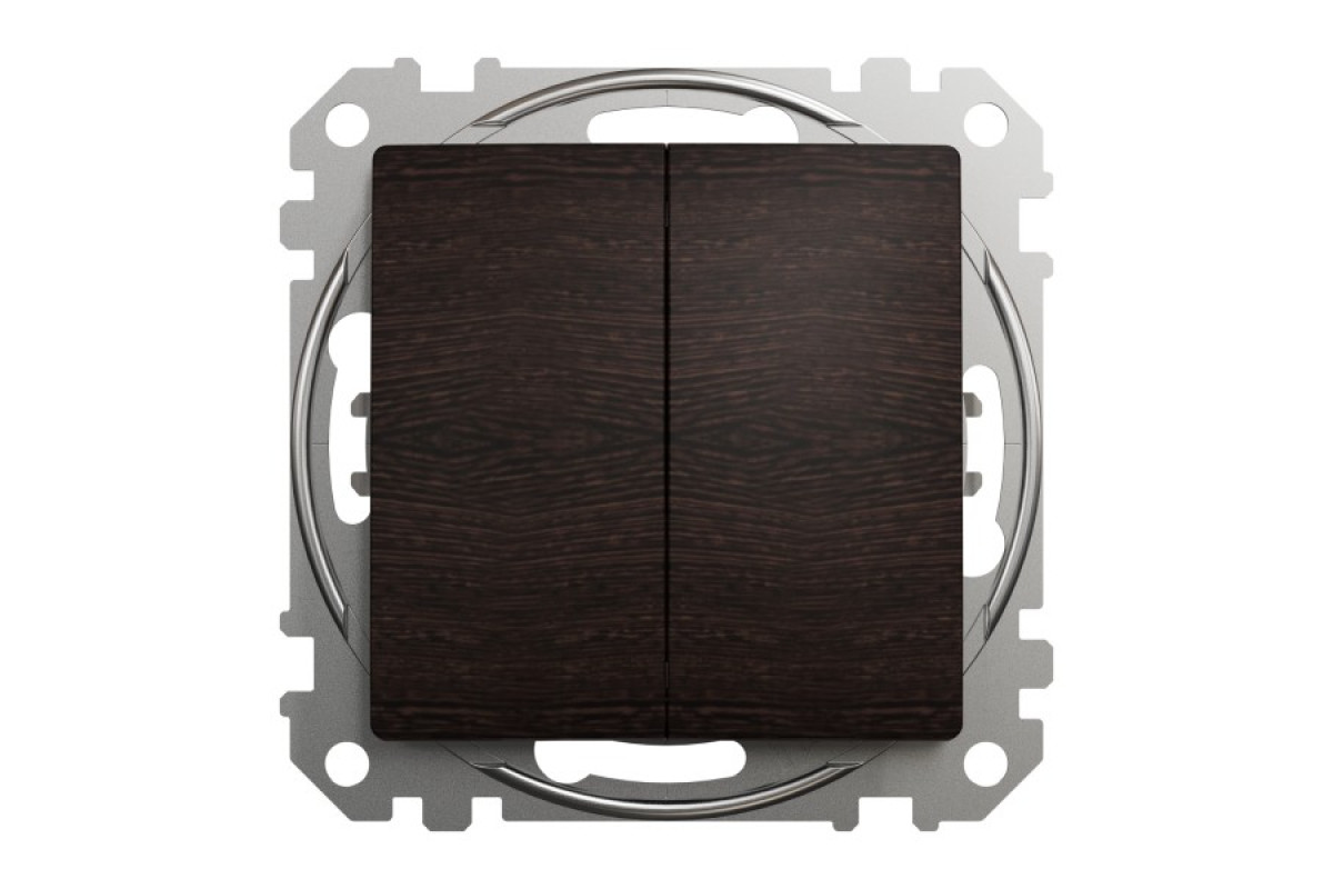 Двоклавішний вимикач 10 АХ, Венге Sedna Elements (SDD181105)
