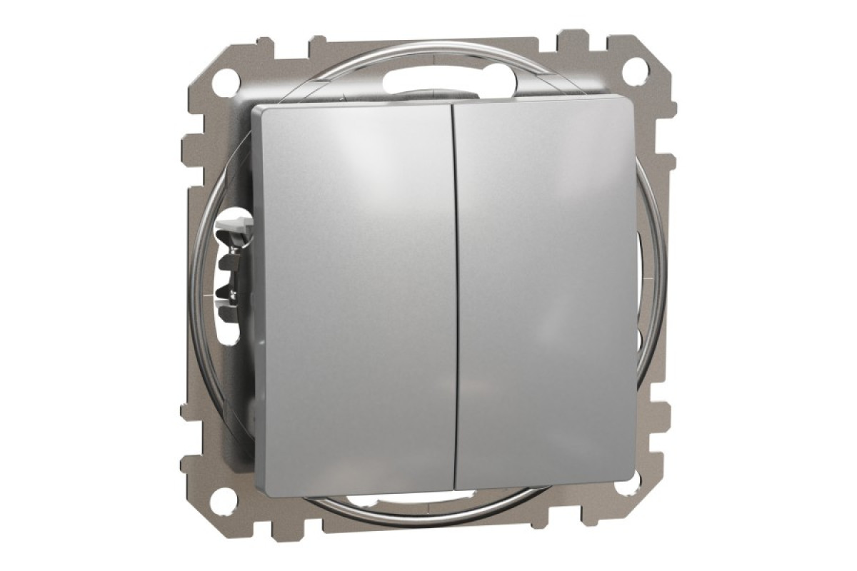 Двоклавішний вимикач Алюміній Sedna Design (SDD113105)