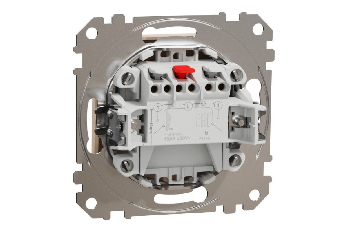 Двоклавішний вимикач Бежевий Sedna Design (SDD112105)