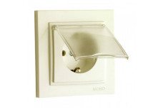 Розетка з заземленням і кришкою, Mono Electric, DESPINA (крем) (102-170021-118)