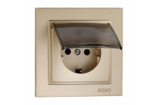 Розетка з заземленням і кришкою, Mono Electric, DESPINA (титан) (102-222221-118)