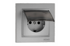 Розетка з заземленням та кришкою , Mono Electric, DESPINA (антрацит) (102-242421-118)