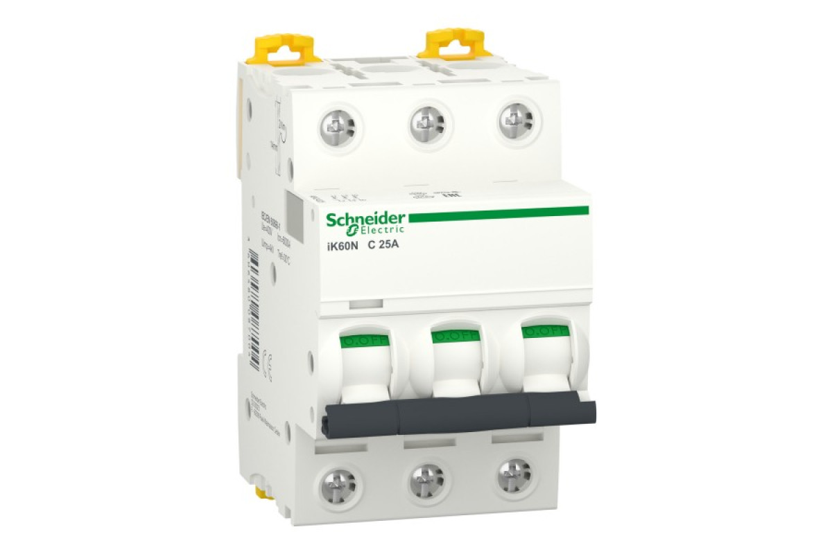Автоматический выключатель Acti9 IK60N, 3P, 25A, кривая C (A9K24325)