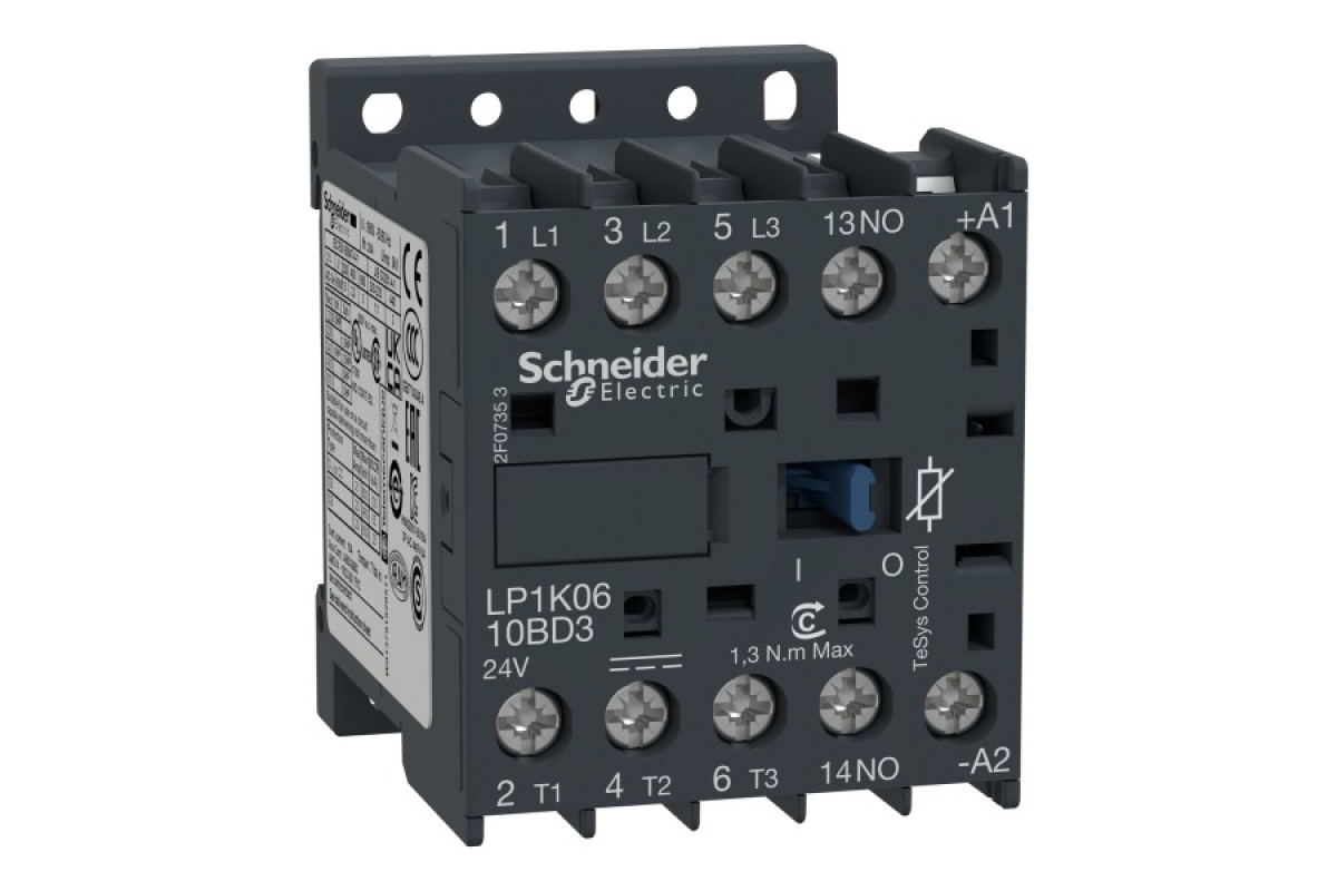 Контактор TeSys K 3P 12A НВ=24В ГВИНТ/ЗН (LP1K1210BD3)