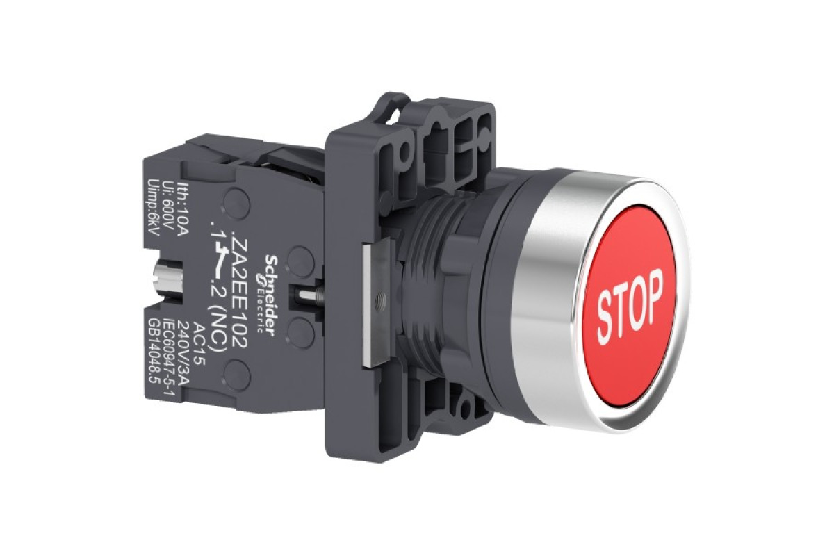 Кнопка ХА2 з натисканням потай червоного кольору з пружинним поверненням, 1NC (XA2EA4342)