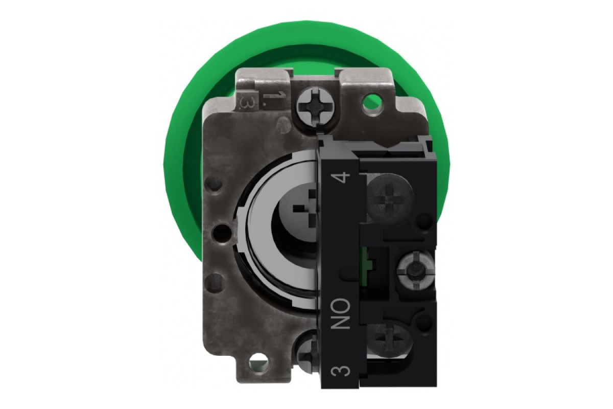 Кнопка, Easy Harmony XB2, метал, зелена, 1NO (XB2BC31C)