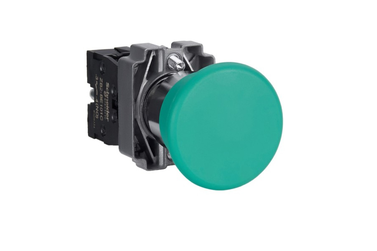 Кнопка, Easy Harmony XB2, метал, зелена, 1NO (XB2BC31C)