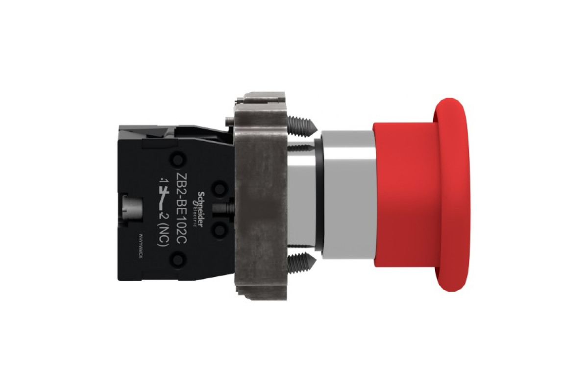 Кнопка, Easy Harmony XB2, метал, червона, 1NC (XB2BC42C)