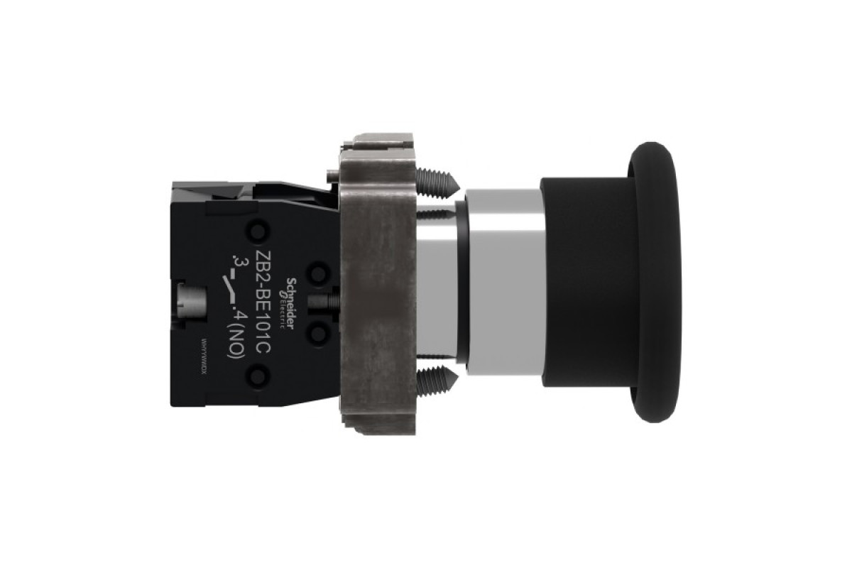 Кнопка, Easy Harmony XB2, метал, чорна, 1NO (XB2BC21C)