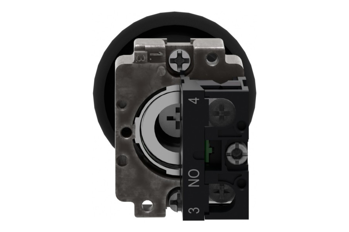 Кнопка, Easy Harmony XB2, метал, чорна, 1NO (XB2BC21C)