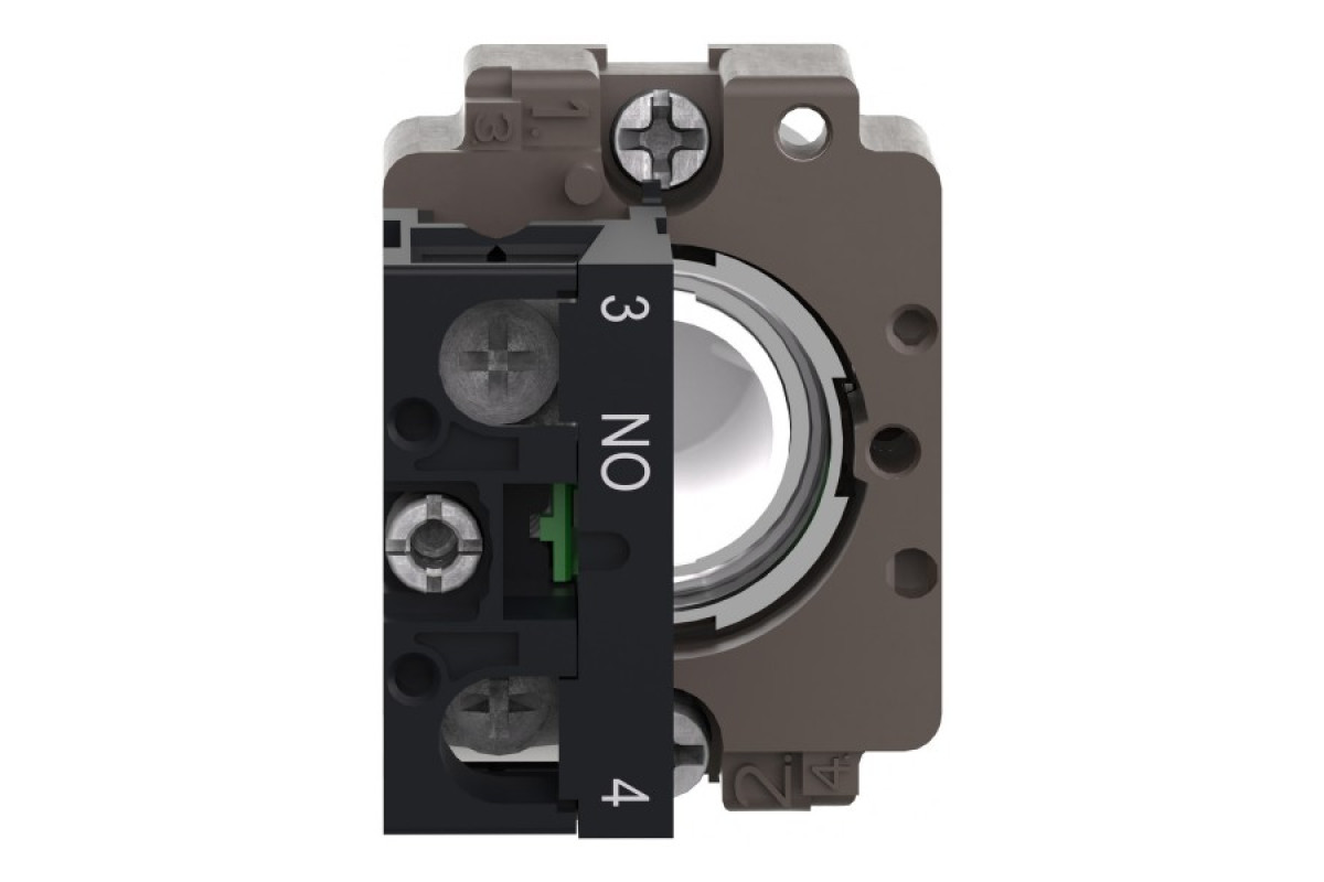 Кнопка, Easy Harmony XB2, металева, біла, пружинне повернення, 1NO (XB2BA11C)