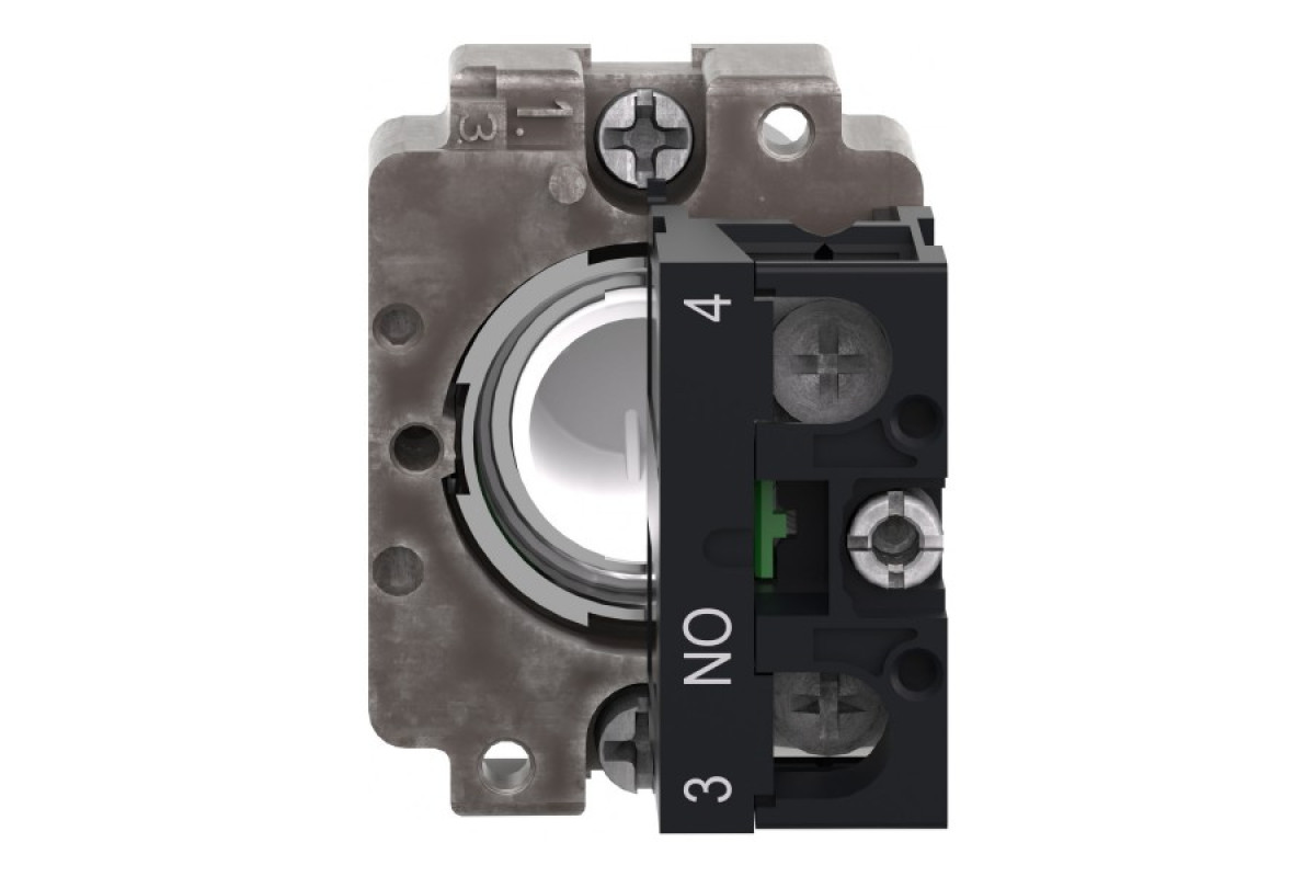 Кнопка, Easy Harmony XB2, металева, біла, пружинне повернення, 1NO (XB2BA3341C)