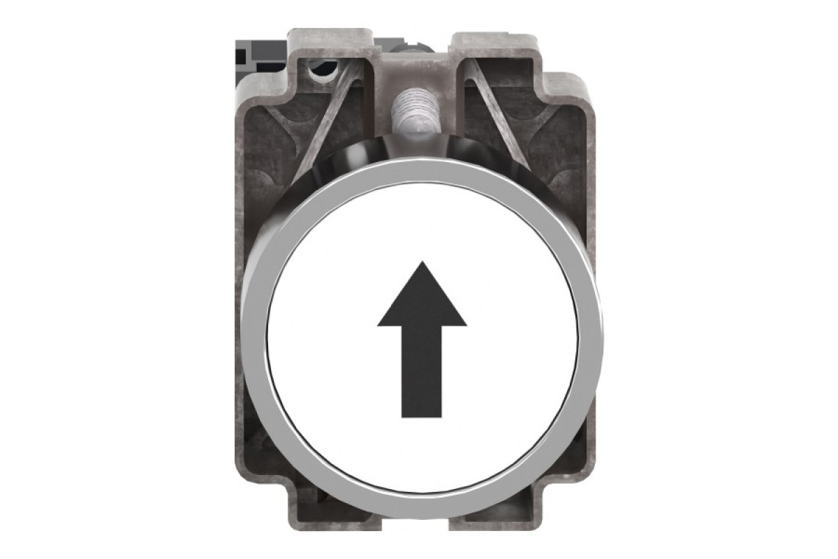 Кнопка, Easy Harmony XB2, металева, біла, пружинне повернення, 1NO (XB2BA3341C)