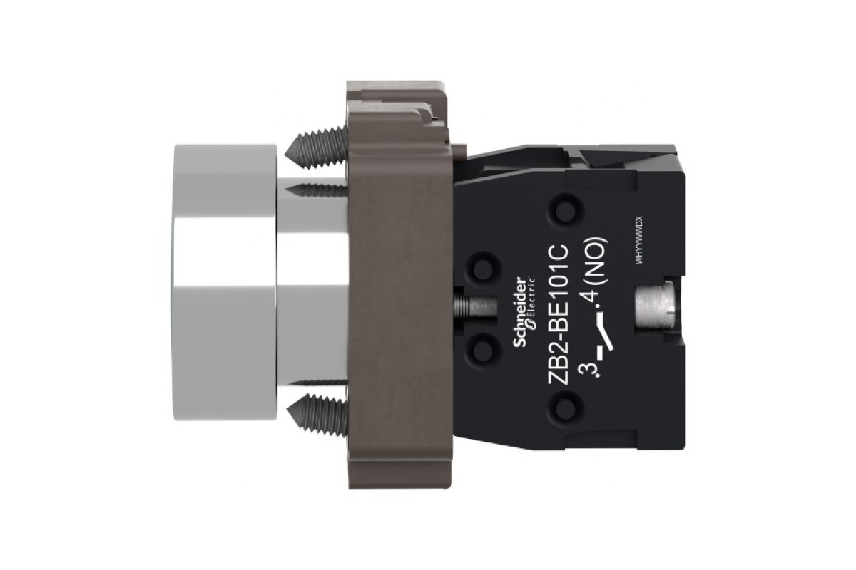 Кнопка, Easy Harmony XB2, металлическая, зеленая, пружинный возврат, 1NO (XB2BA31C)