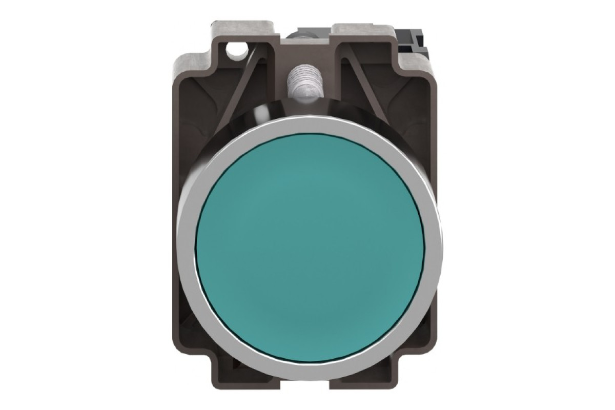 Кнопка, Easy Harmony XB2, металлическая, зеленая, пружинный возврат, 1NO (XB2BA31C)