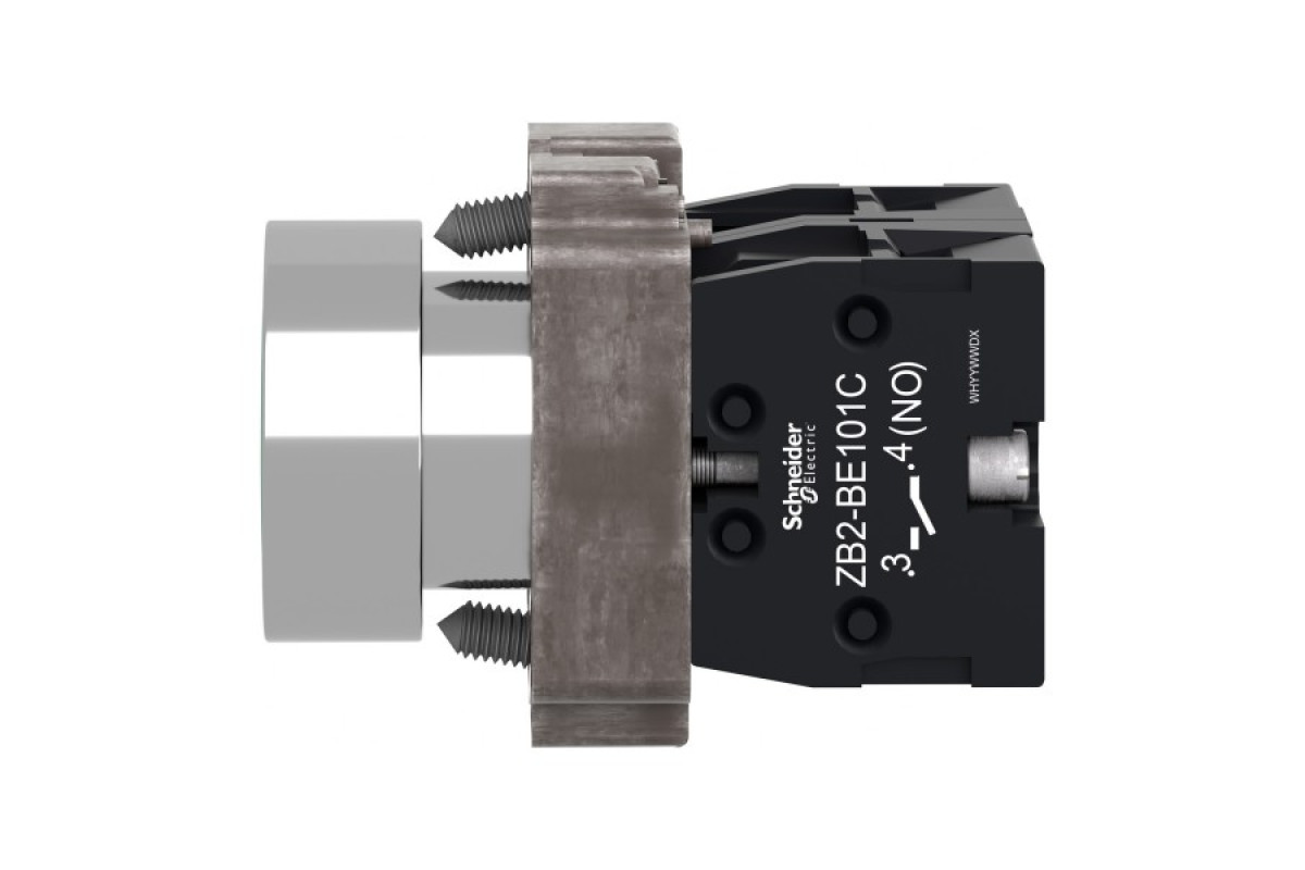 Кнопка, Easy Harmony XB2, металлическая, зеленая, пружинный возврат, 1NO (XB2BA3311C)