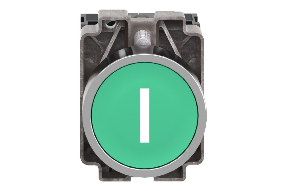 Кнопка, Easy Harmony XB2, металлическая, зеленая, пружинный возврат, 1NO (XB2BA3311C)