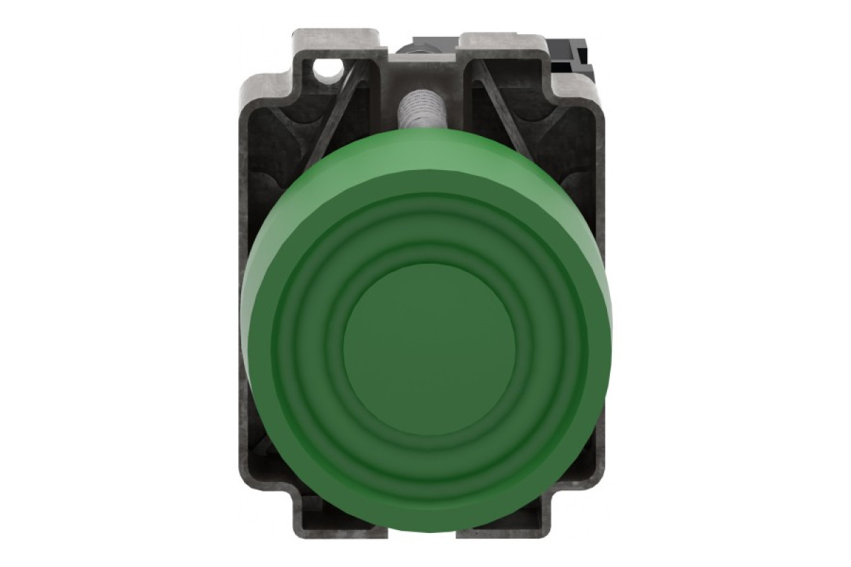 Кнопка, Easy Harmony XB2, металева, зелена, пружинне повернення, 1NO (XB2BP31C)