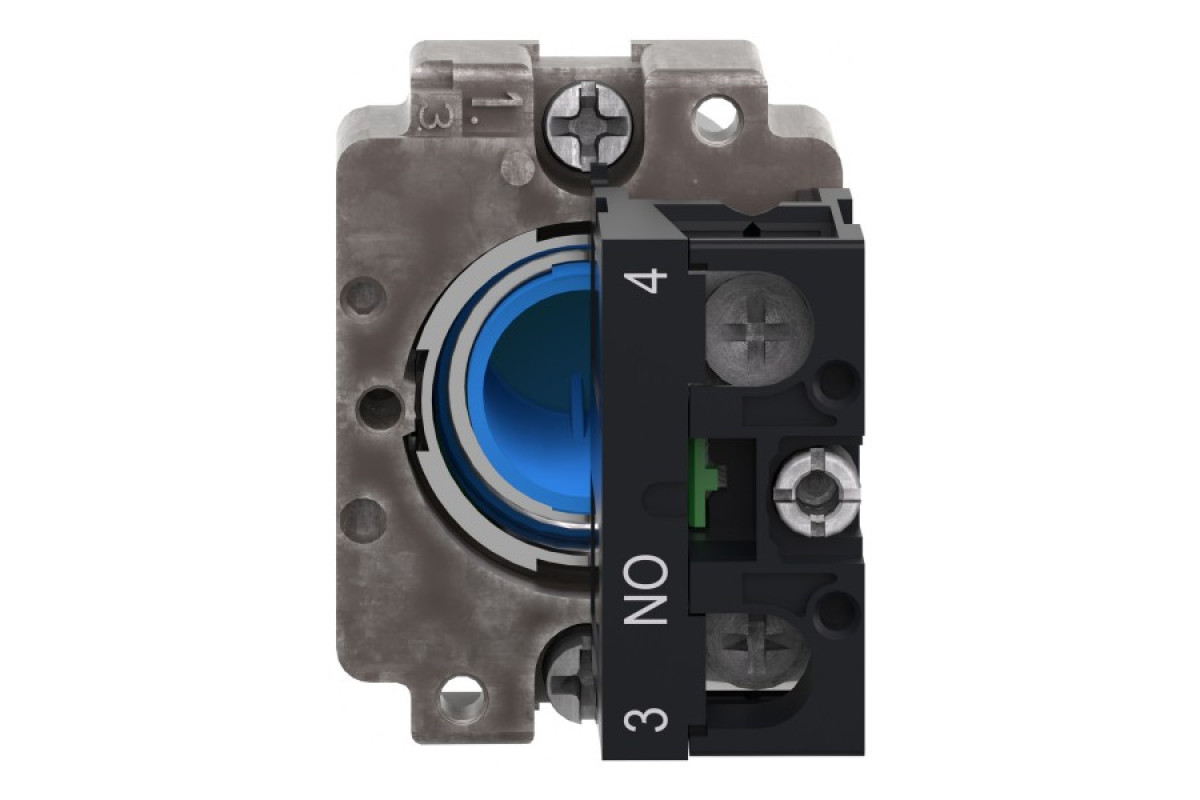 Кнопка, Easy Harmony XB2, металлическая, синяя, пружинный возврат, 1NO (XB2BA61C)