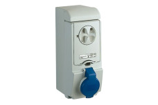 Розетка Unika з блоком - 32 A - 2P + E - 200...250 V AC - IP44 - wall (83142)