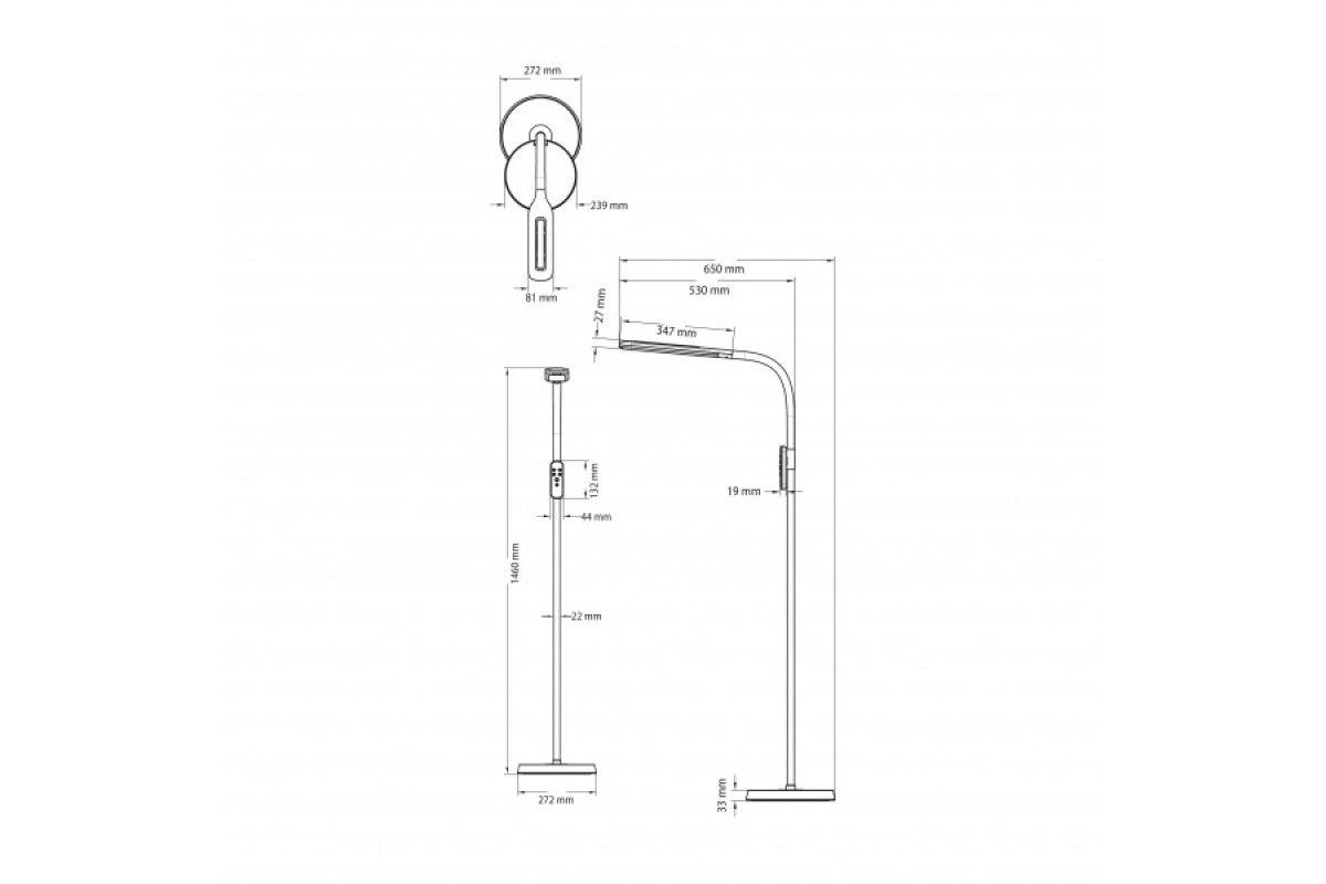 Світлодіодний LED торшер NORMAN-C білий 15W бездротова підзарядка (046-005-0015-010)