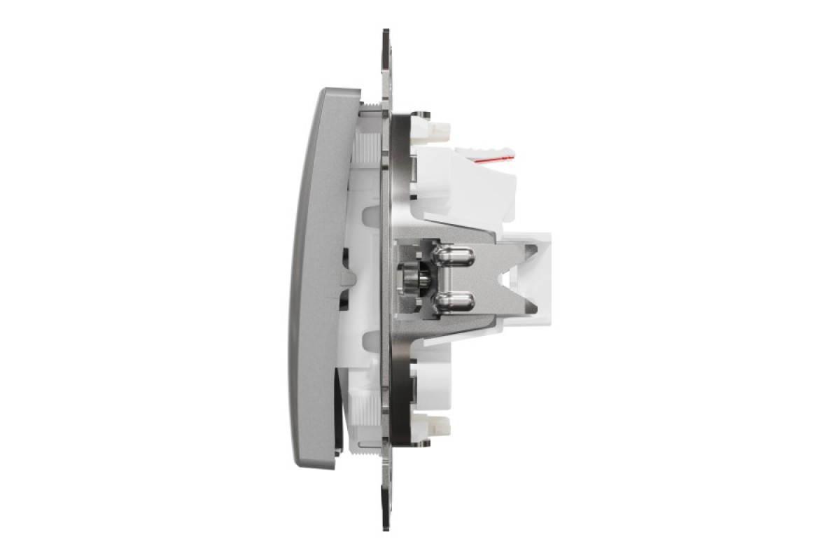 Двоклавішний вимикач з підсвіткою Алюміній Sedna Design (SDD113105L)