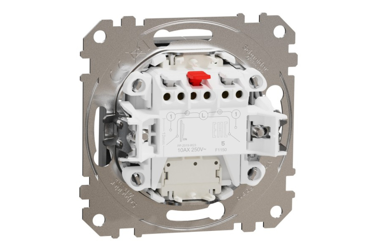 Двоклавішний вимикач з підсвіткою Алюміній Sedna Design (SDD113105L)