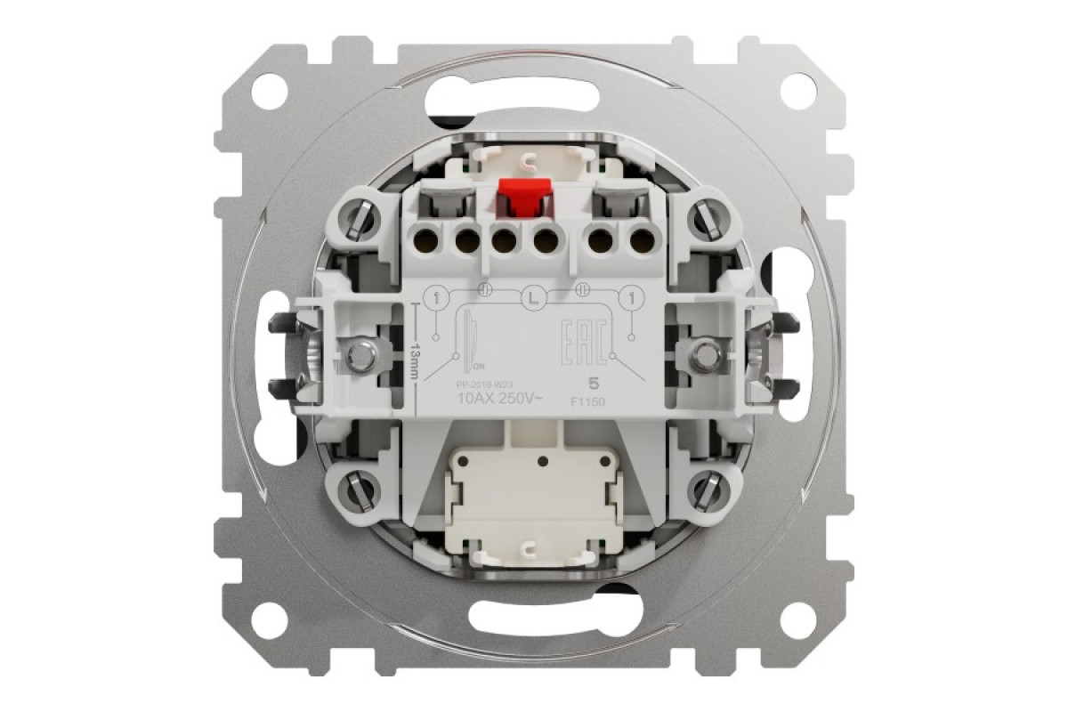 Двоклавішний вимикач з підсвіткою Чорний Sedna Design (SDD114105L)