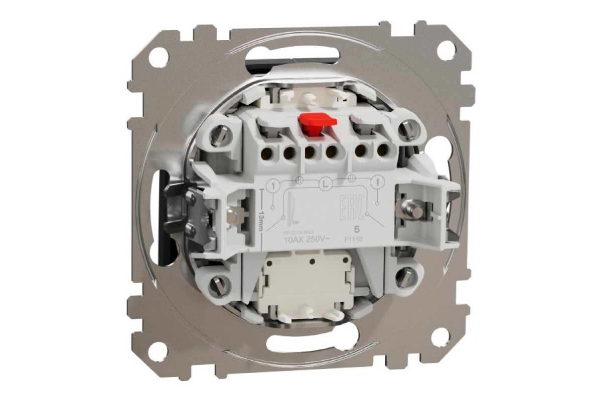 Двоклавішний вимикач з підсвіткою Чорний Sedna Design (SDD114105L)