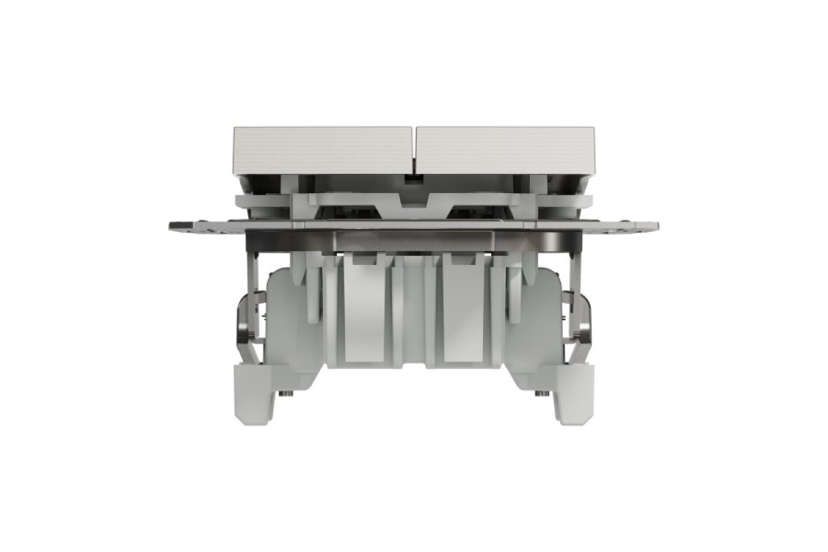 Двоклавішний вимикач кнопковий, Самозажимний, Asfora Бронза (EPH1100169)