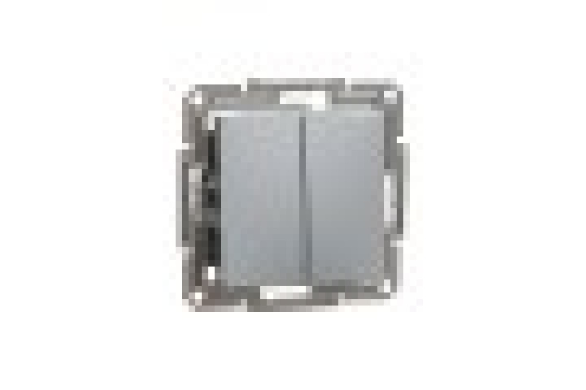 Двоклавішний вимикач кнопковий, Самозажимний, Asfora Сталь (EPH1100162)