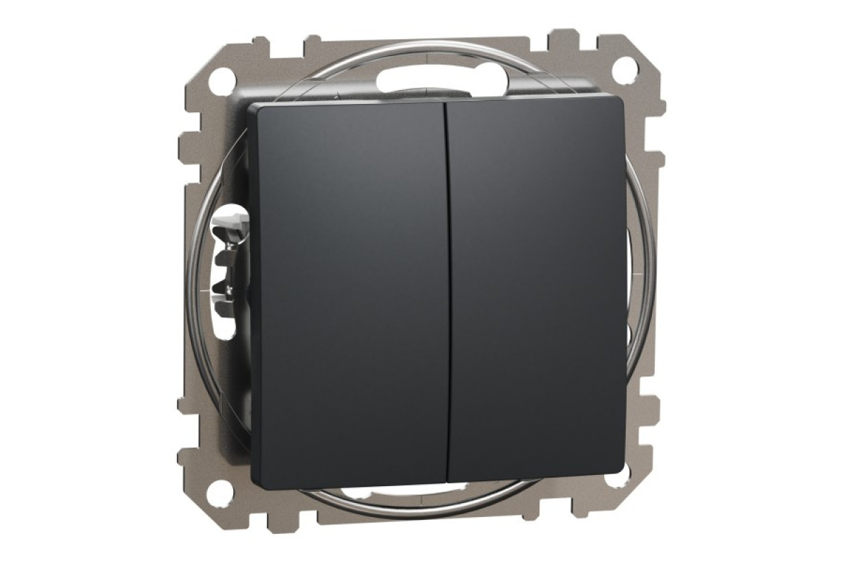 Двоклавішний вимикач Чорний Sedna Design (SDD114105)